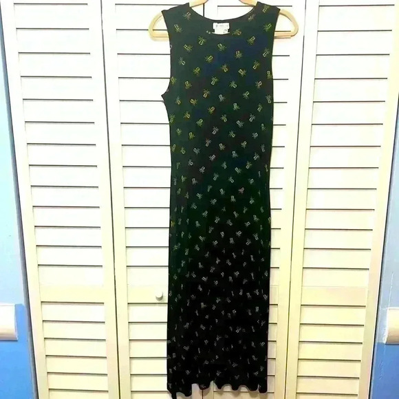 Coldwater Creek Sleeveless Pineapple Maxi Dress Size PM - Picture 1 of 6